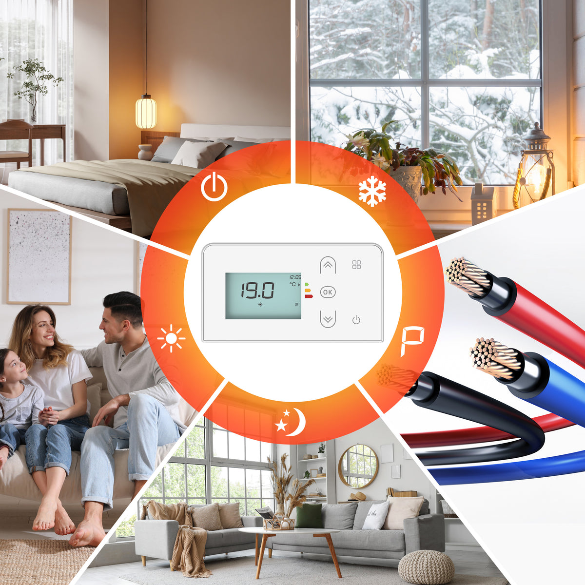1500W Smart WiFi Electric Radiator with Dual Ceramic & Aluminium Heating Core