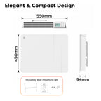 1000W Smart WiFi Electric Radiator with Dual Ceramic & Aluminium Heating Core