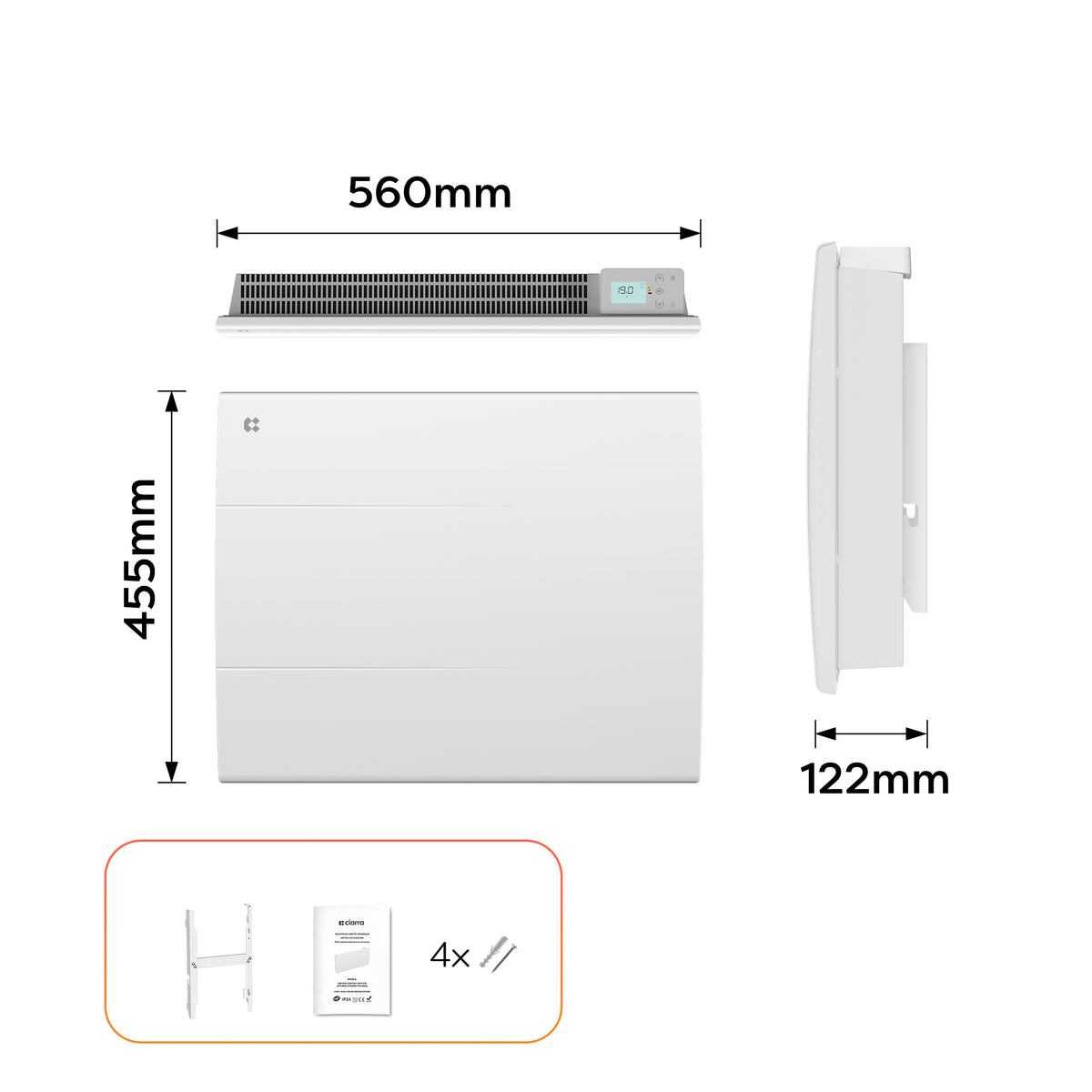 1000W Ceramic Electric Radiator with Digital Thermostat
