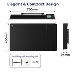 1500W Smart WiFi Electric Radiator with Dual Ceramic & Aluminium Heating Core-Black