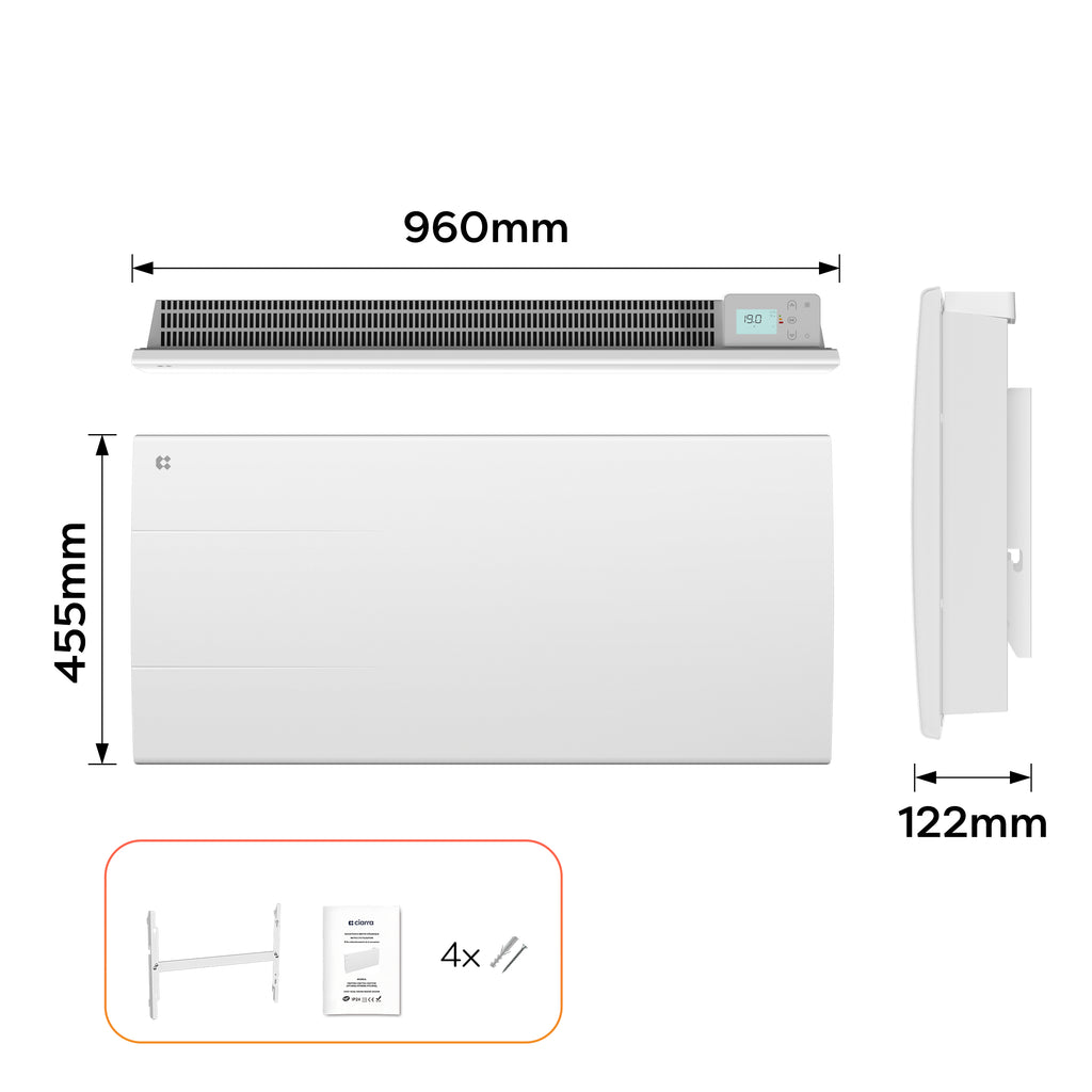 2000W Ceramic Electric Radiator with Digital Thermostat & Weekly Timer