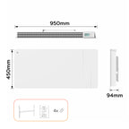 2000W Smart WiFi Electric Radiator with Dual Ceramic & Aluminium Heating Core