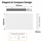 1500W Smart WiFi Electric Radiator with Dual Ceramic & Aluminium Heating Core