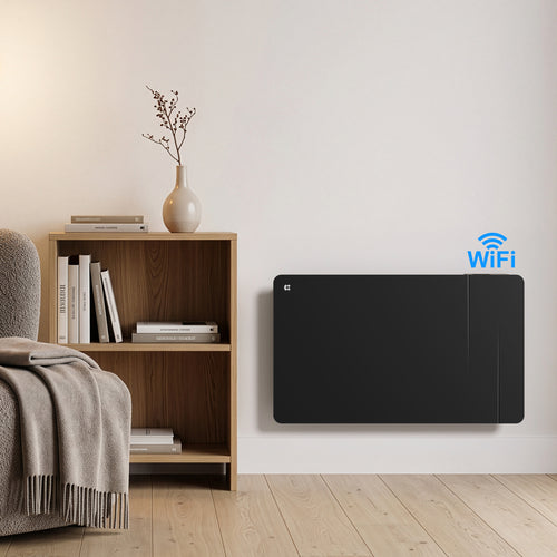 1500W Smart WiFi Electric Radiator with Dual Ceramic & Aluminium Heating Core-Black