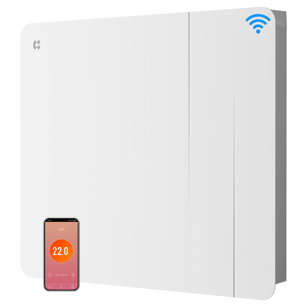 1000W Smart WiFi Electric Radiator with Dual Ceramic & Aluminium Heating Core