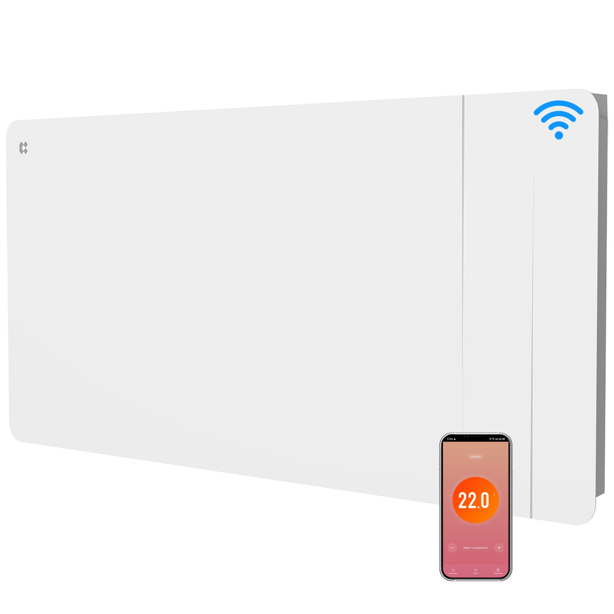 2000W Smart WiFi Electric Radiator with Dual Ceramic & Aluminium Heating Core