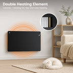 1500W Smart WiFi Electric Radiator with Dual Ceramic & Aluminium Heating Core-Black