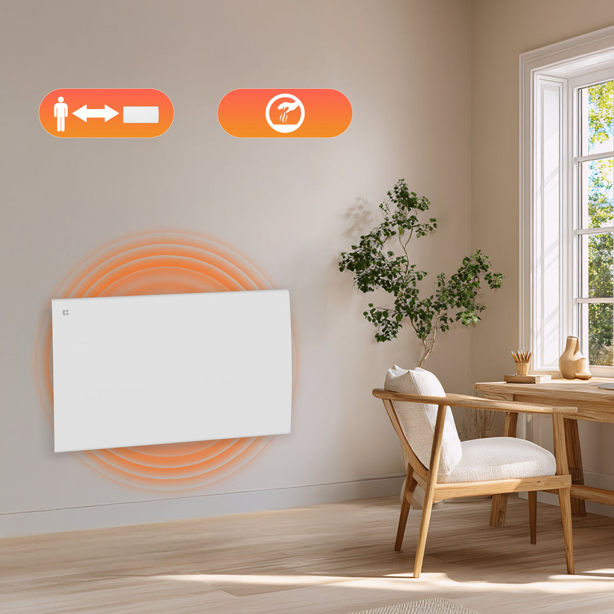 1500W Ceramic Electric Radiator with Digital Thermostat & Weekly Timer