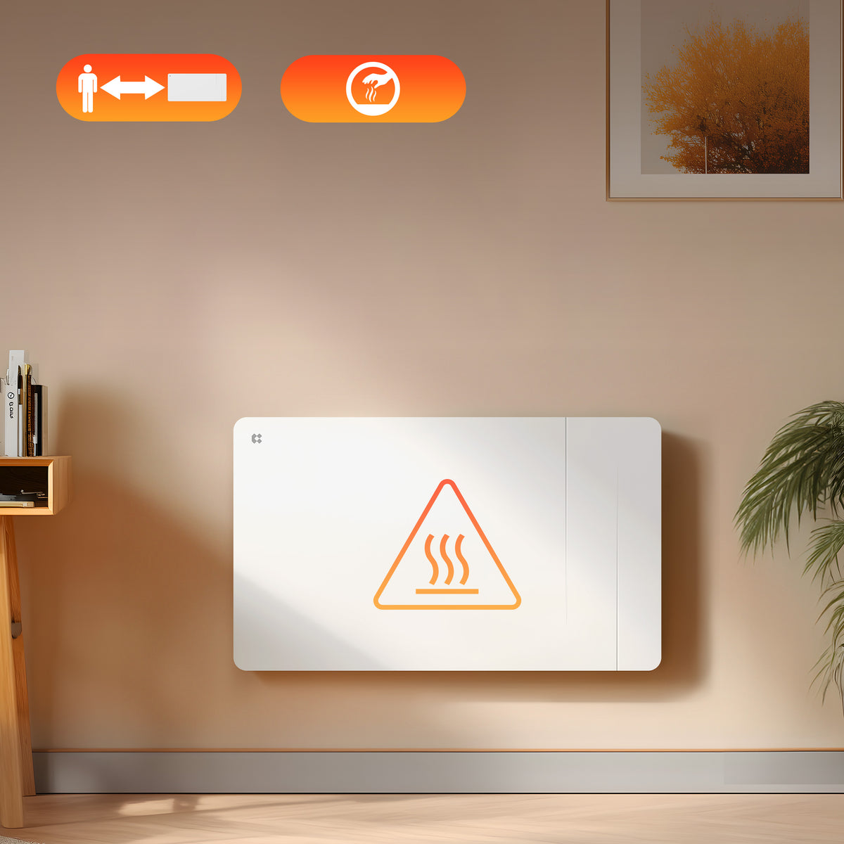 1500W Smart WiFi Electric Radiator with Dual Ceramic & Aluminium Heating Core