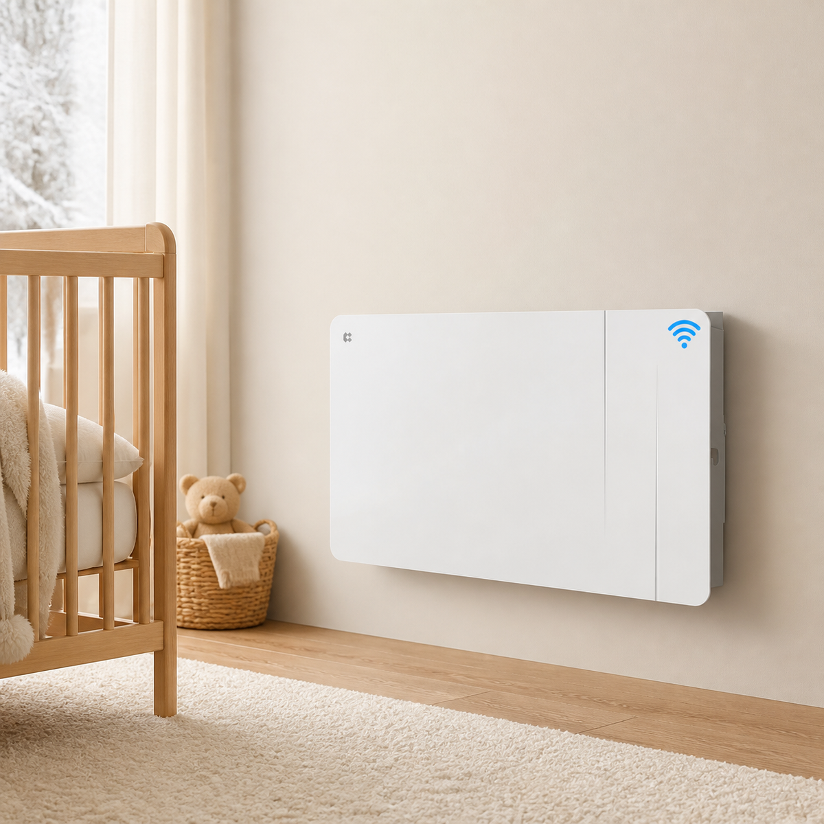 1500W Smart WiFi Electric Radiator with Dual Ceramic & Aluminium Heating Core