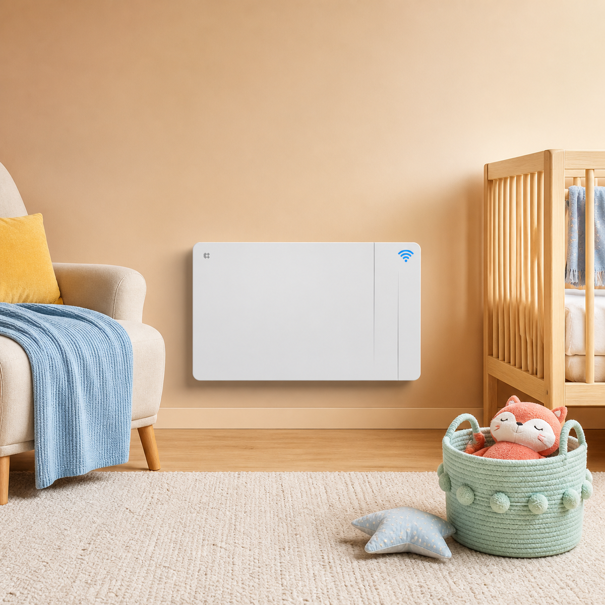 1500W Smart WiFi Electric Radiator with Dual Ceramic & Aluminium Heating Core